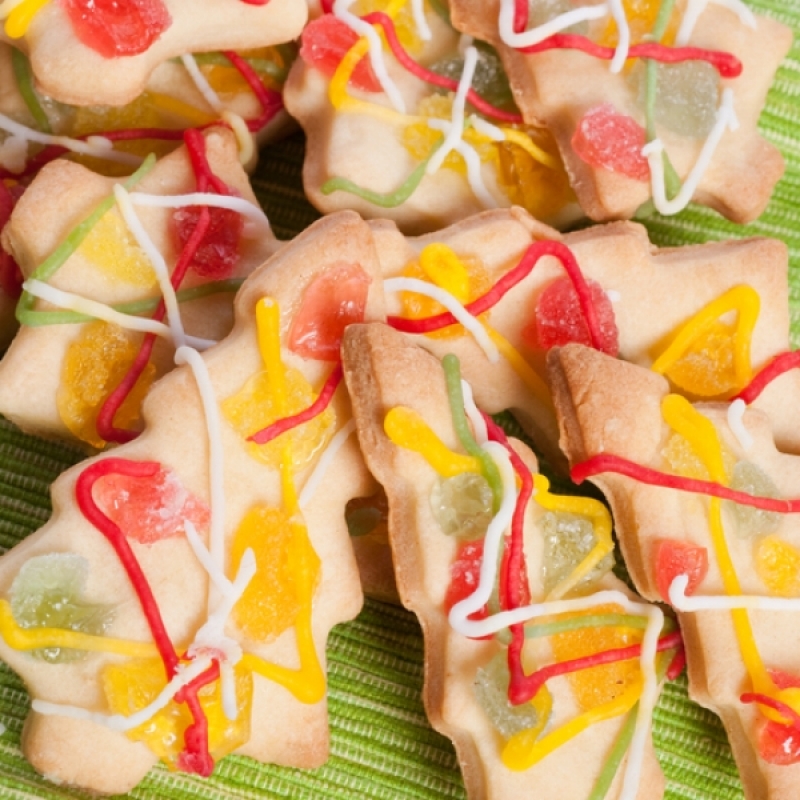 Candied Fruit Topped Spiced Sugar Cookies Recipe
