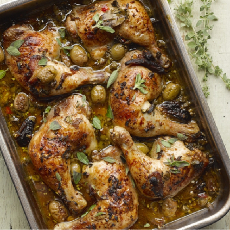 Roasted Chicken With Dates, Olives And Capers Recipe