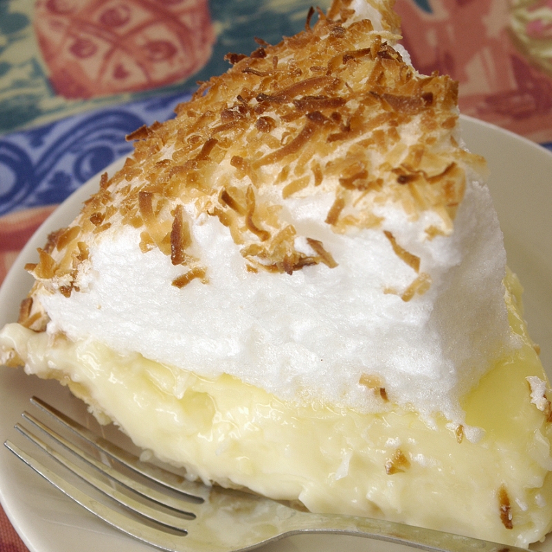 coconut cream pie with meringue