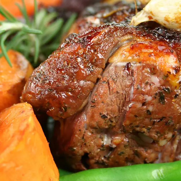 Grilled Lamb with Roasted Potato Wedges