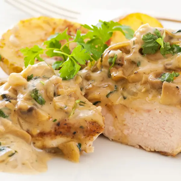 Baked Chicken with Creamy Mushroom Sauce