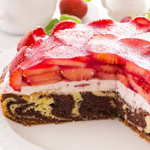 Marble Cake with Strawberry Glaze