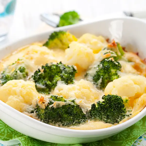 Broccoli and Cauliflower Gratin