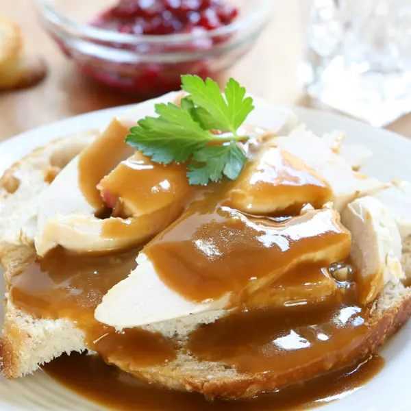 Leftover Hot Turkey and Gravy Sandwiches