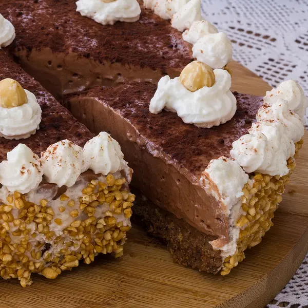 Macadamia Nut Crust Dark Chocolate Pie