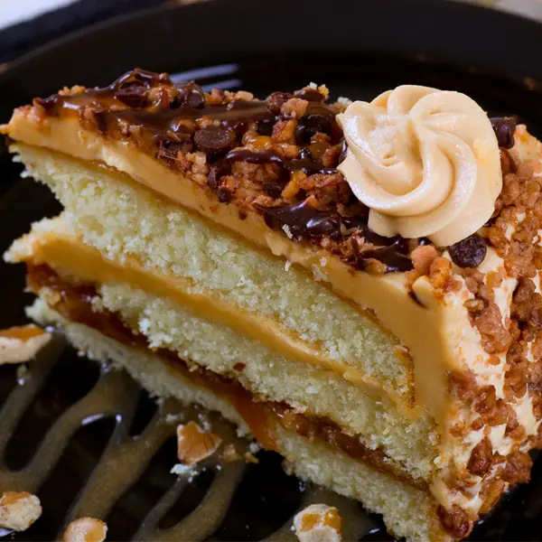 White Cake Coated In Caramel