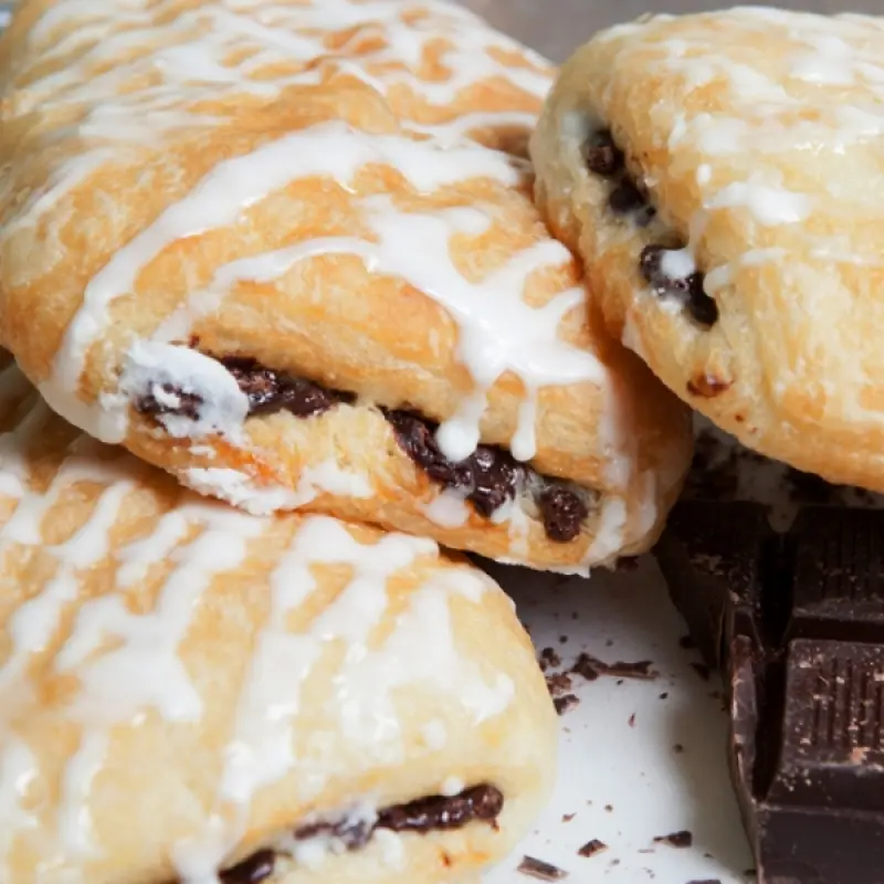 Vanilla Drizzled Candy Bar Croissants
