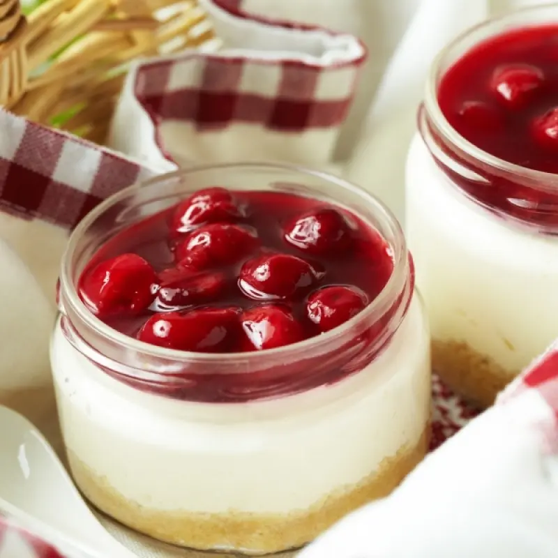 Individual Cherry Cheesecakes