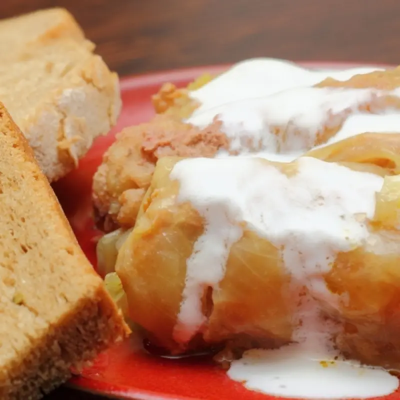 Cabbage Rolls with Sour Cream Sauce