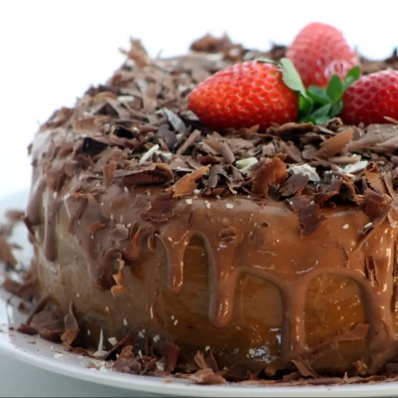 Cake Frosting and Chocolate Shavings