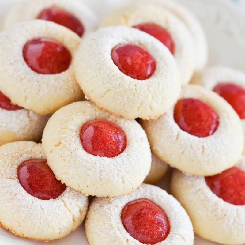 Almond Thumbprint Shortbread Cookies