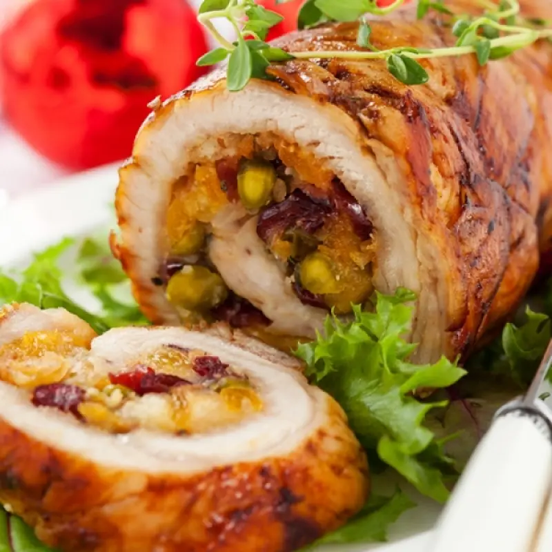 Wild Rice and Cranberry Stuffed Turkey Breasts