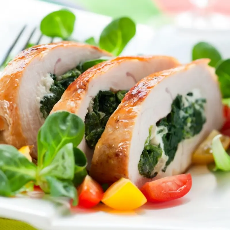 Turkey Breast Stuffed With Spinach and Feta Cheese