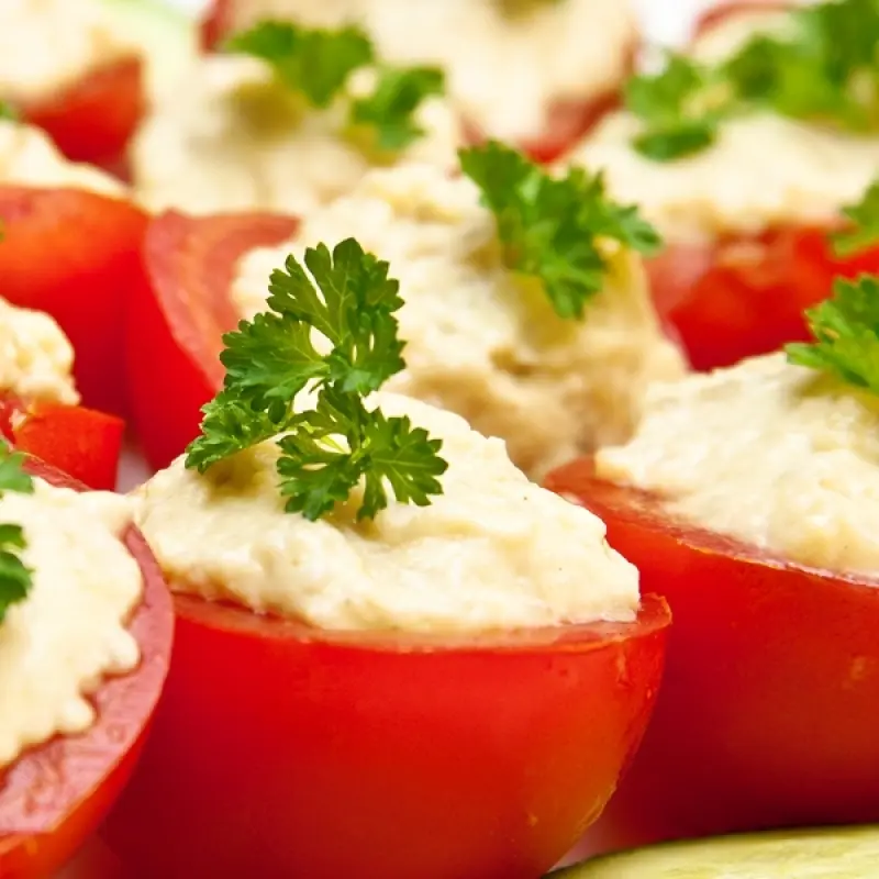 Tuna and Cheese Stuffed Tomato Appetizers