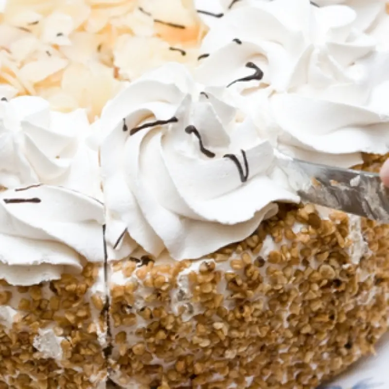 Brown Sugar Toffee Cake with Sliced Almonds