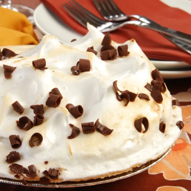 Creamy Chocolate Meringue Pie with Homemade Pie Crust