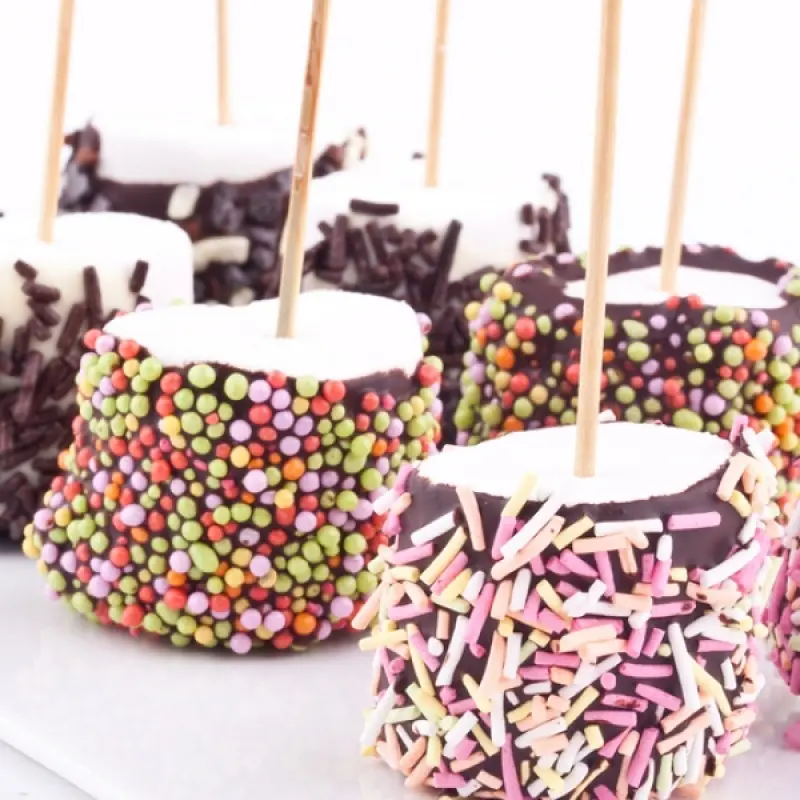 Festive Chocolate Dipped Marshmallows