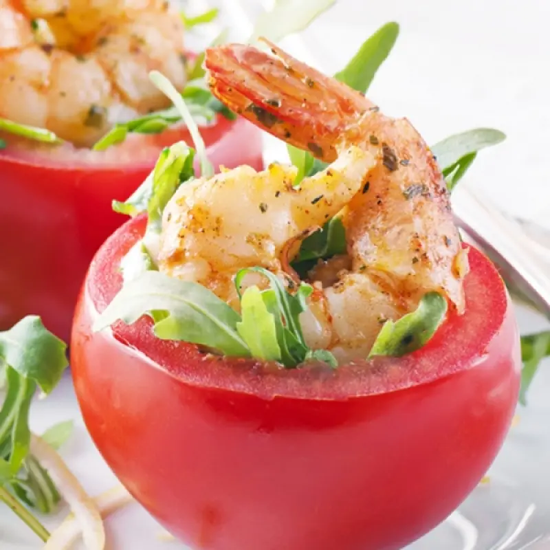 Tomato Tapas With Prawns