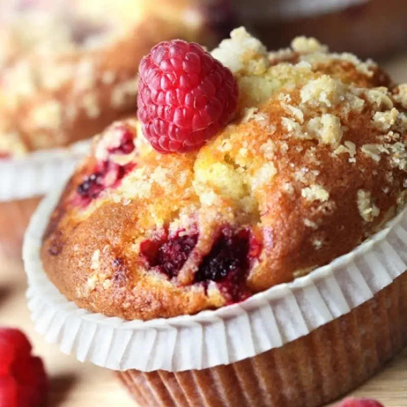 Raspberry Crumb Muffins