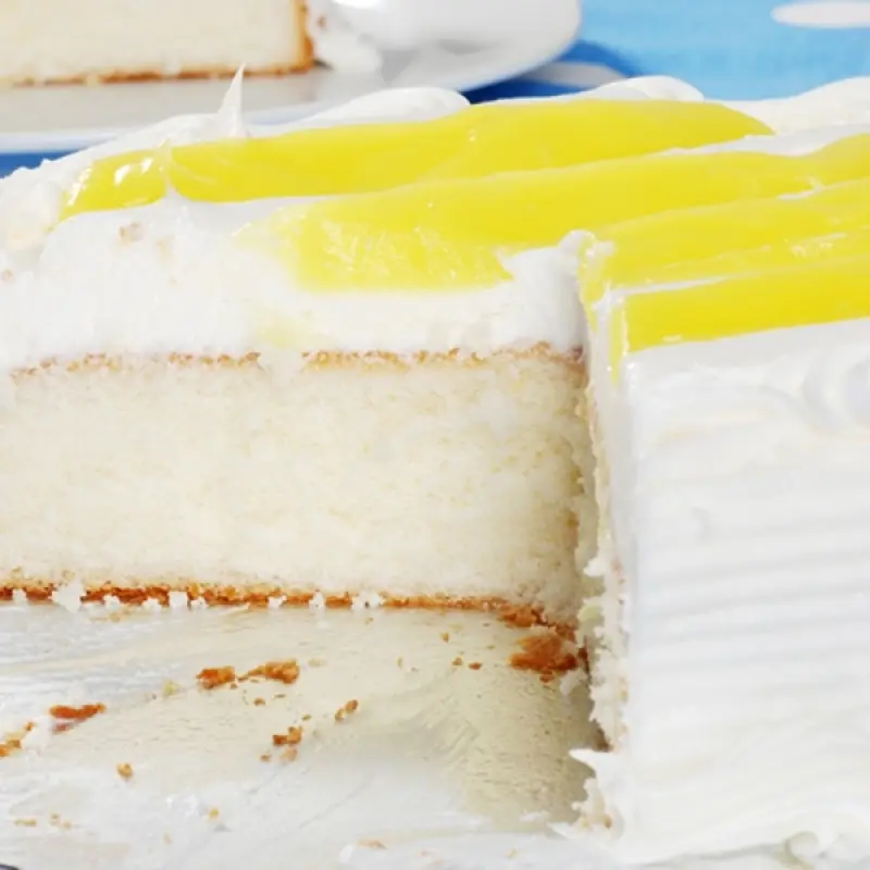 Lemon Topped Fluffy White Cake