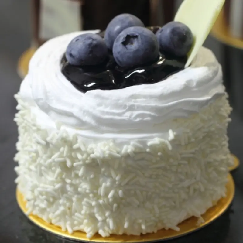 Mini Cakes With Whipped Topping And Blueberries