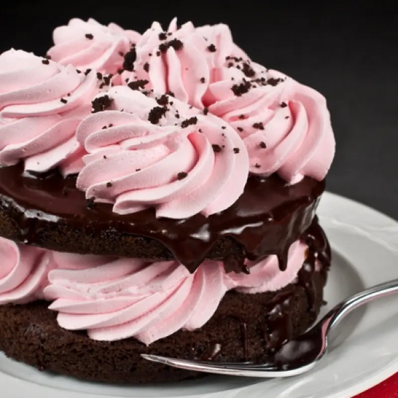 Strawberry Frosted Mini Chocolate Cakes