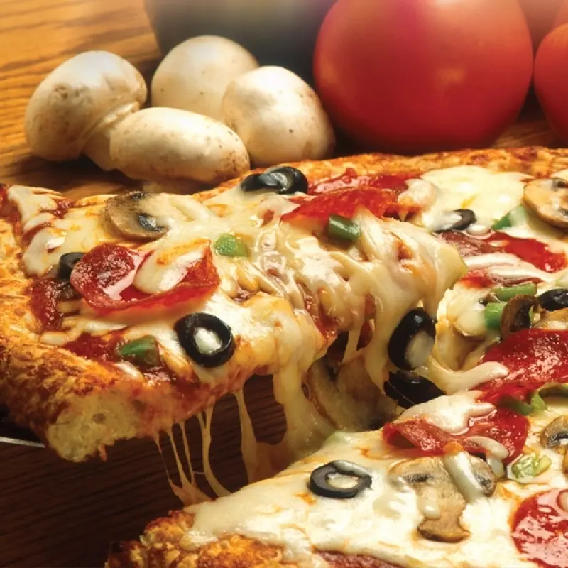 Black Olive Salami Mushroom Pizza