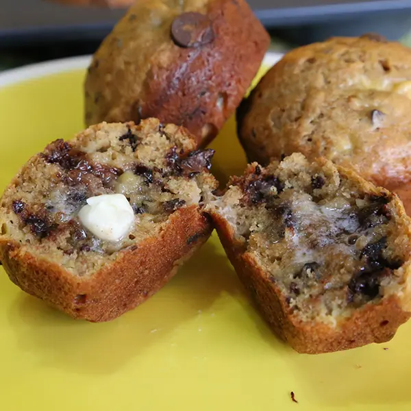 Easy Chocolate Chip Banana Muffins