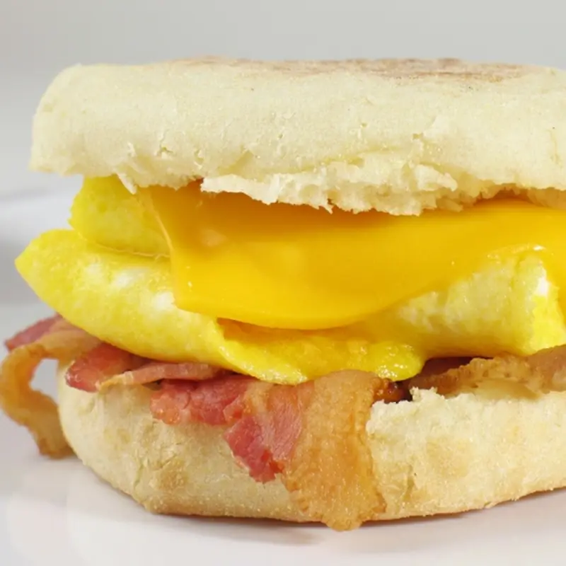 English Muffin Bacon Egg And Cheese Sandwich