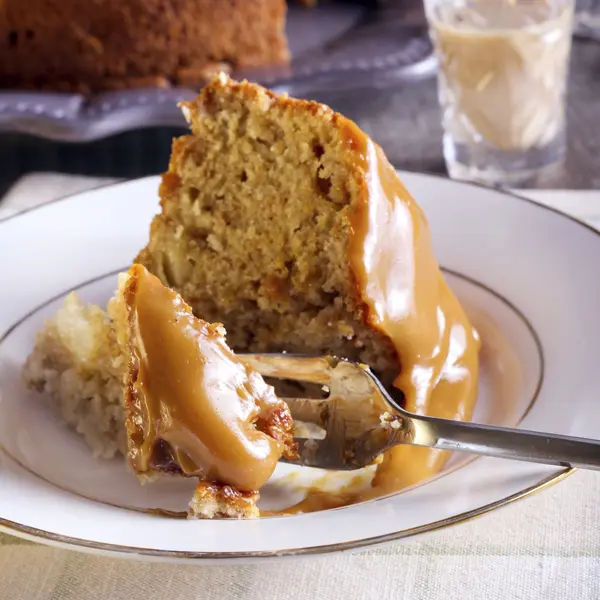 Pear Cake with Caramel Sauce