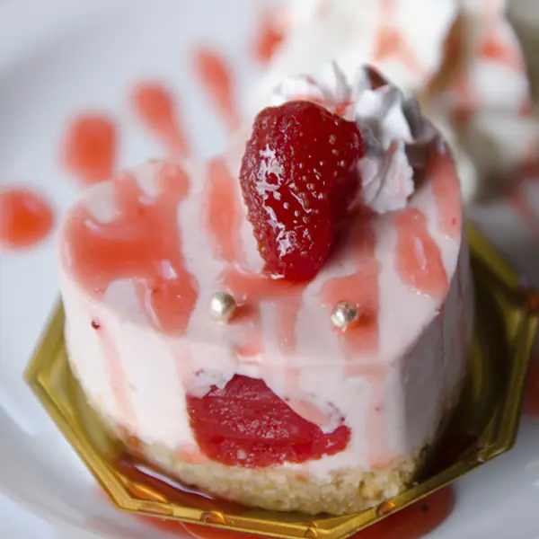 Strawberry Yogurt Individual Cheesecakes