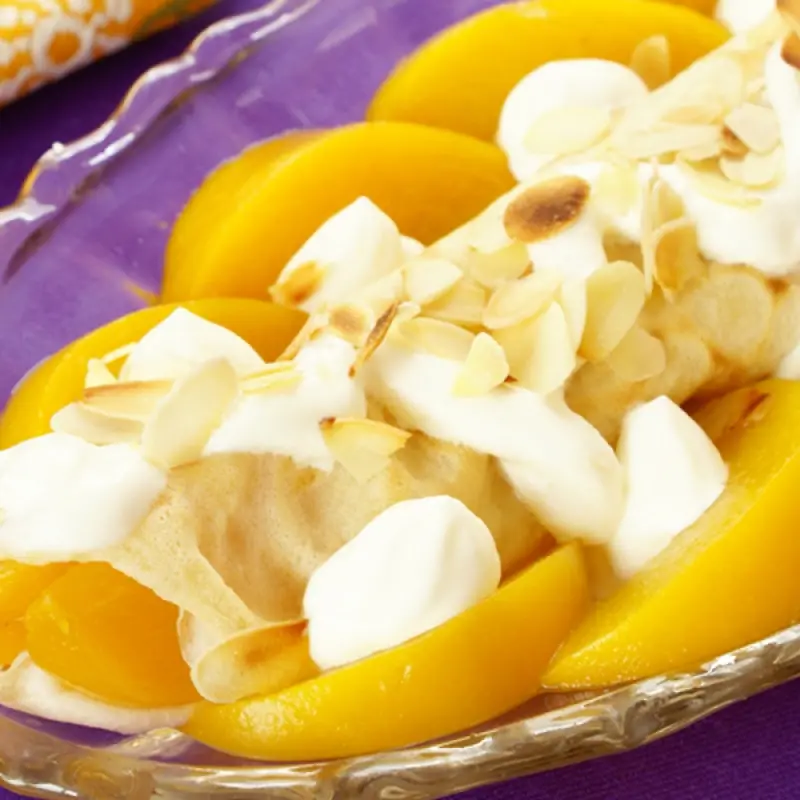 Peaches and Cream Crepes