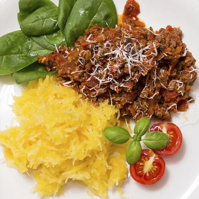 Spaghetti Squash And Meat Sauce
