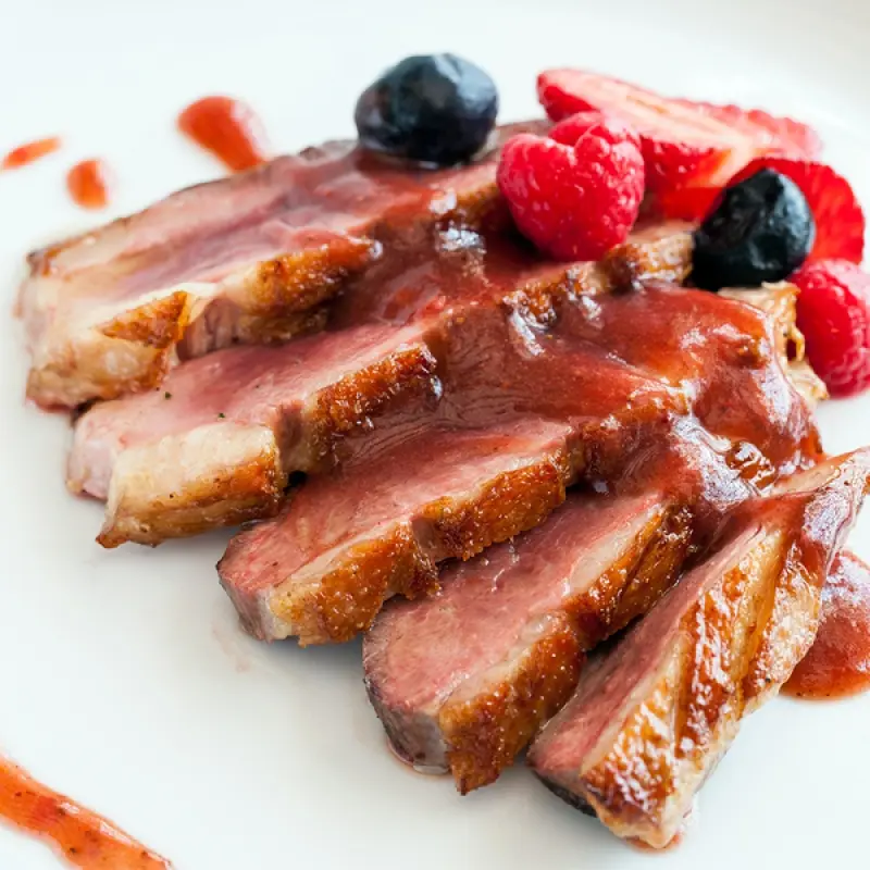 Grilled Duck with Berry Compote