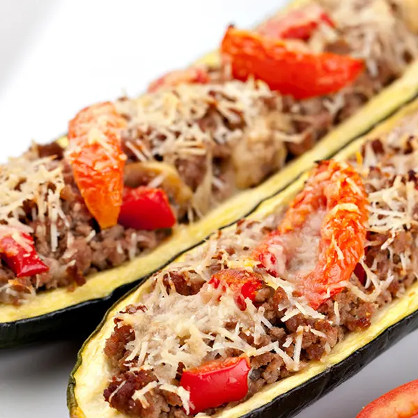 Meat Stuff Zucchini Boats