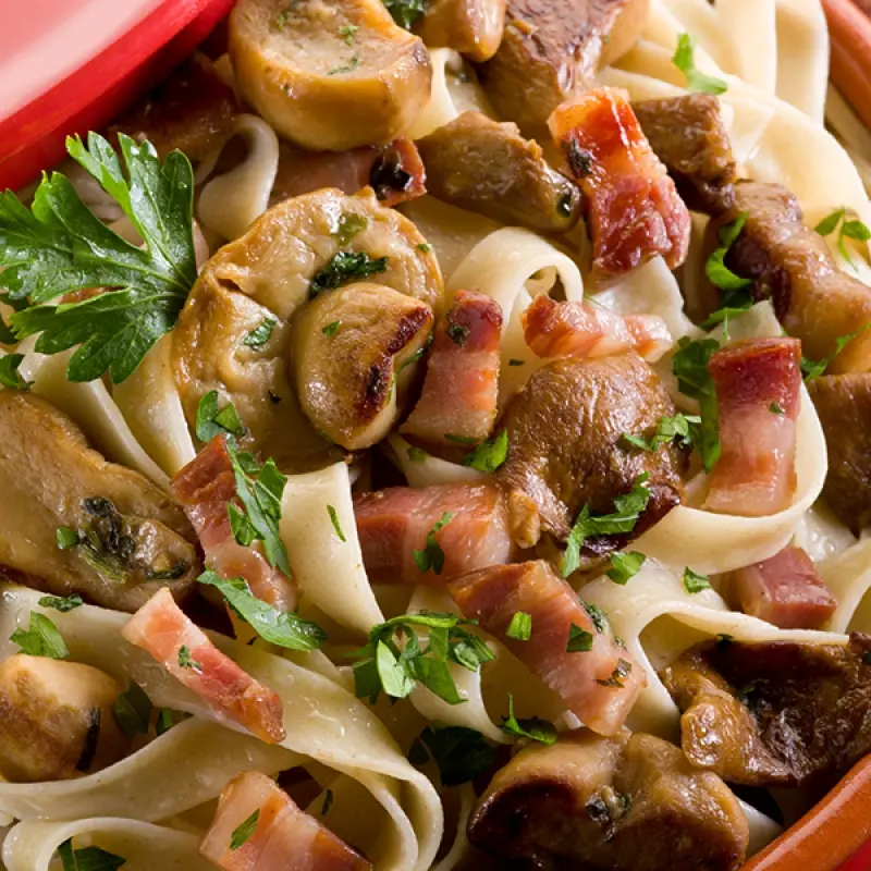 Bacon and Mushroom Tagliatelle