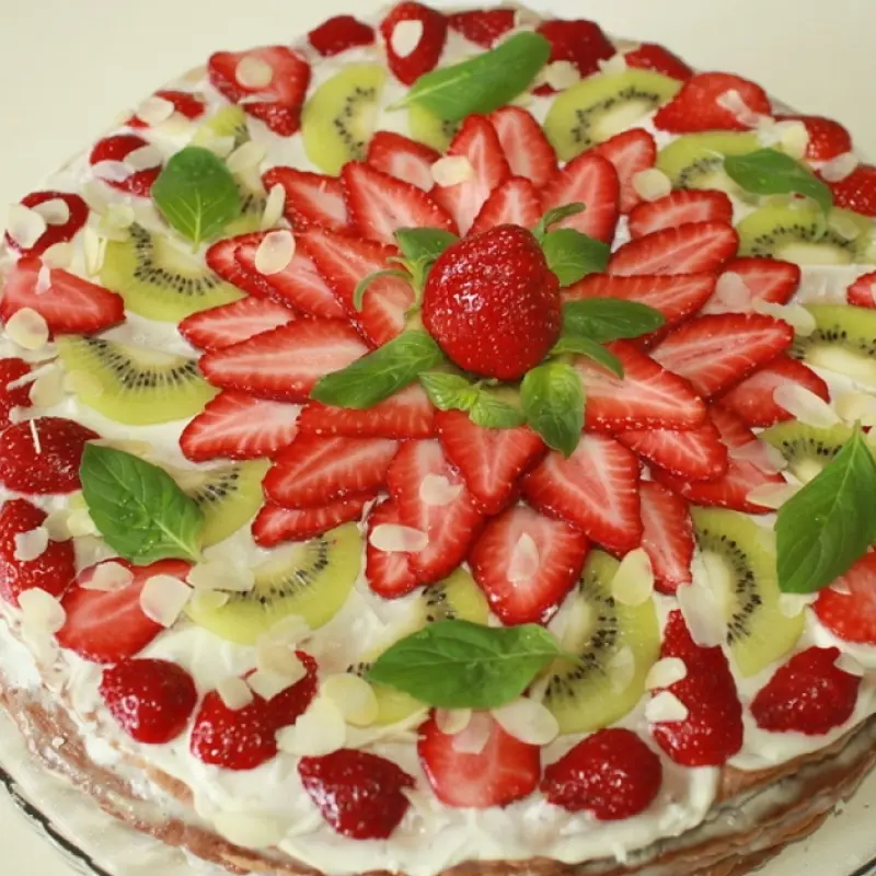 Cake With Fresh Fruit Topping