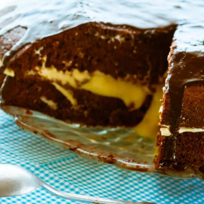 Chocolate Cake With Custard Filling