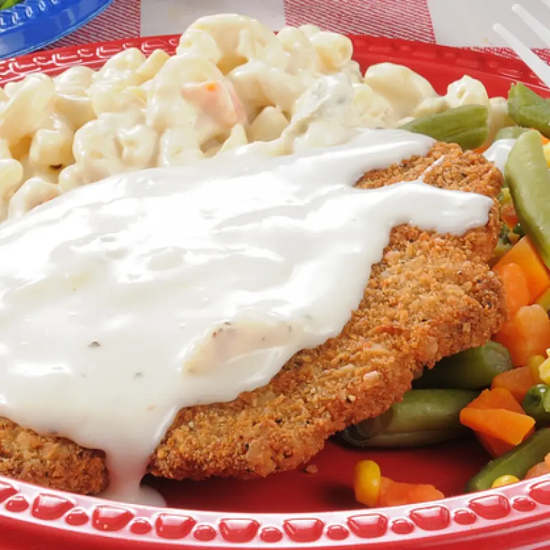 Chicken Cutlet Steak And Milk Gravy