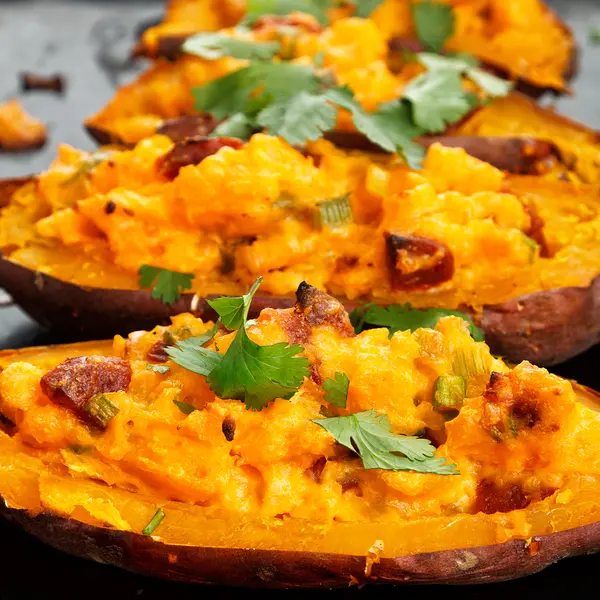 Stuffed Fluffy Sweet Potatoes