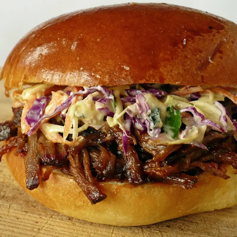 BBQ Beef Sandwich With Blue Cheese Coleslaw