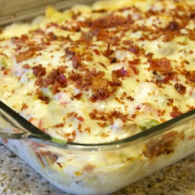 Chicken Bacon Ranch Pizza Casserole