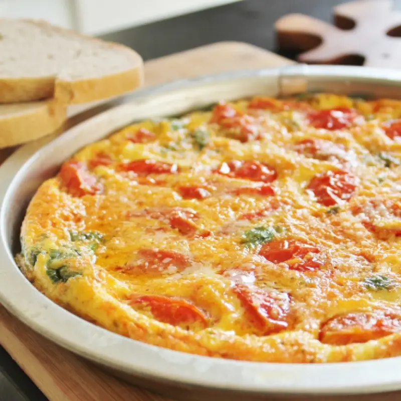 Frittata Al Forno Con Pomodori e Basilico