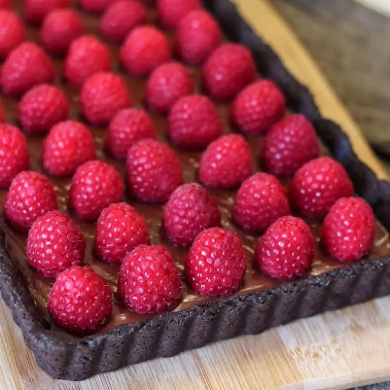 Gluten Free Vegan Chocolate Raspberry Tart