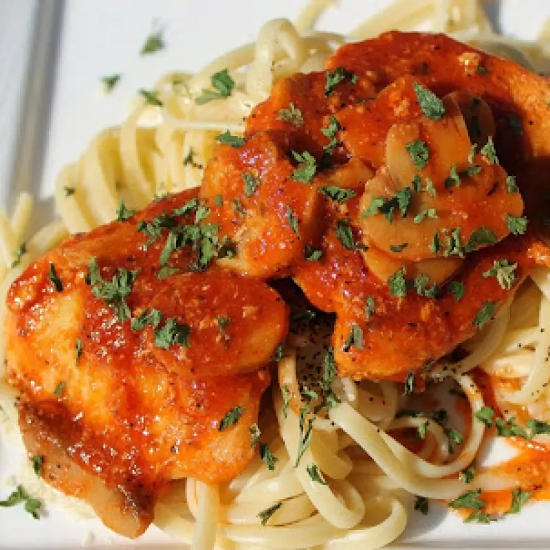 Veal Scaloppine Mushroom Marsala Linguine
