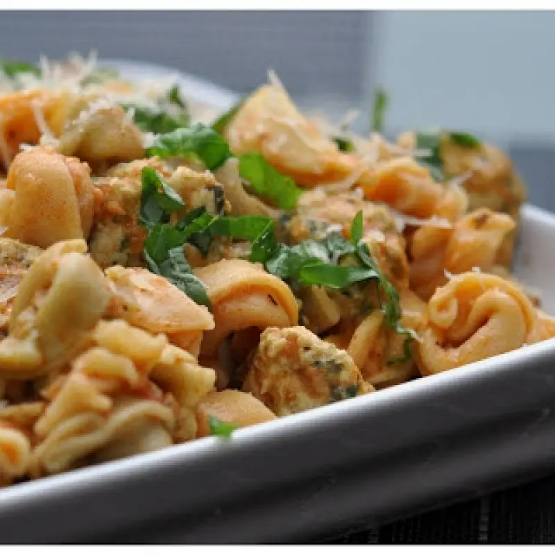 Tortellini with Chicken and Buffalo Mozzarella Meatballs
