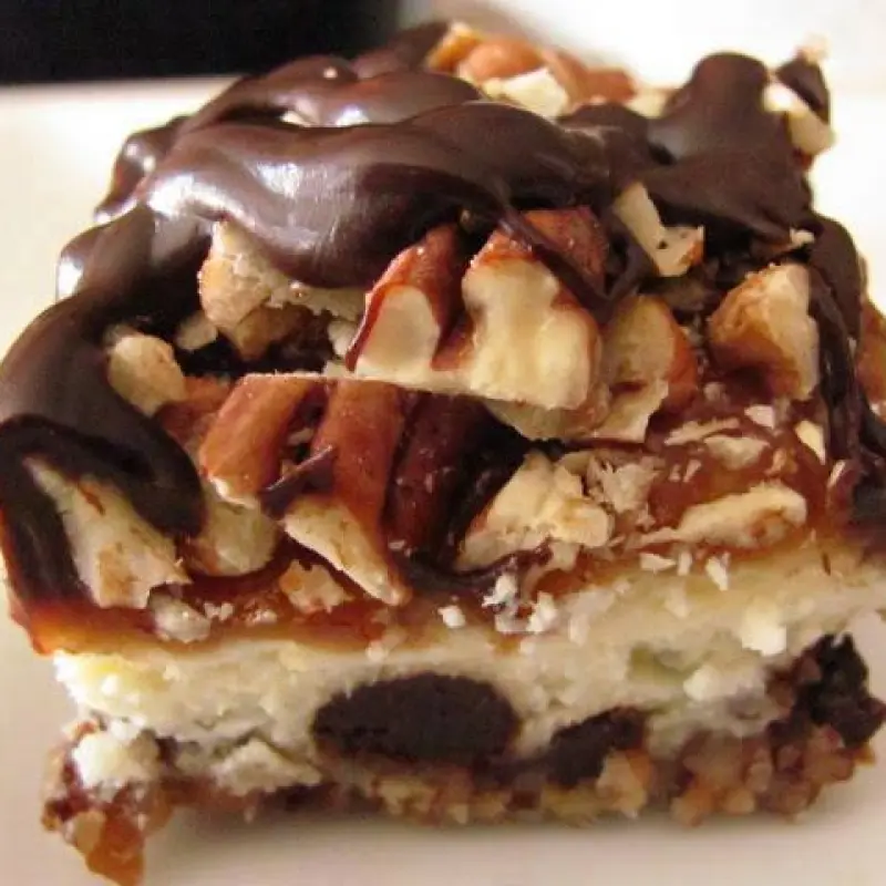 Turtle Cheesecake Bars