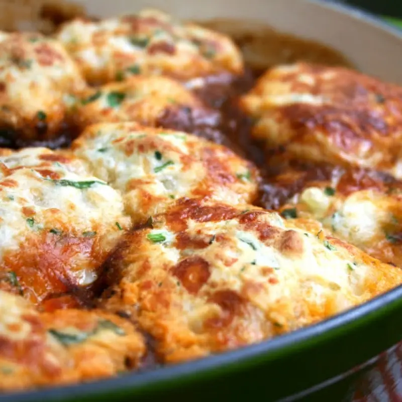 Beef Casserole with Potato and Cheese Dumplings