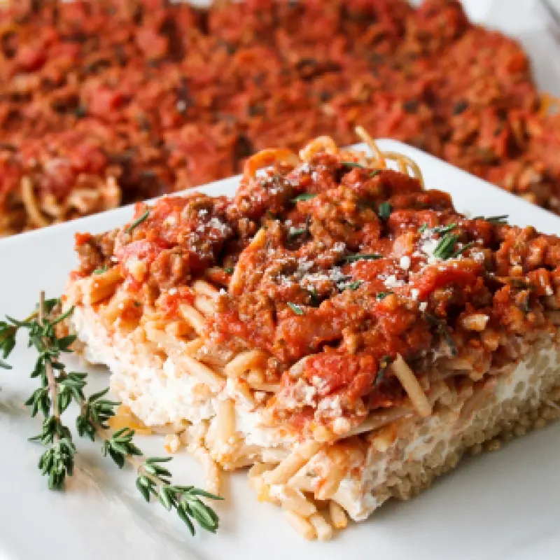 Red and White Spaghetti Casserole