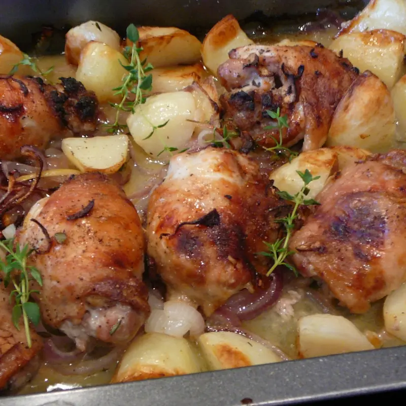 Lemon Roast Chicken Thighs and Potatoes